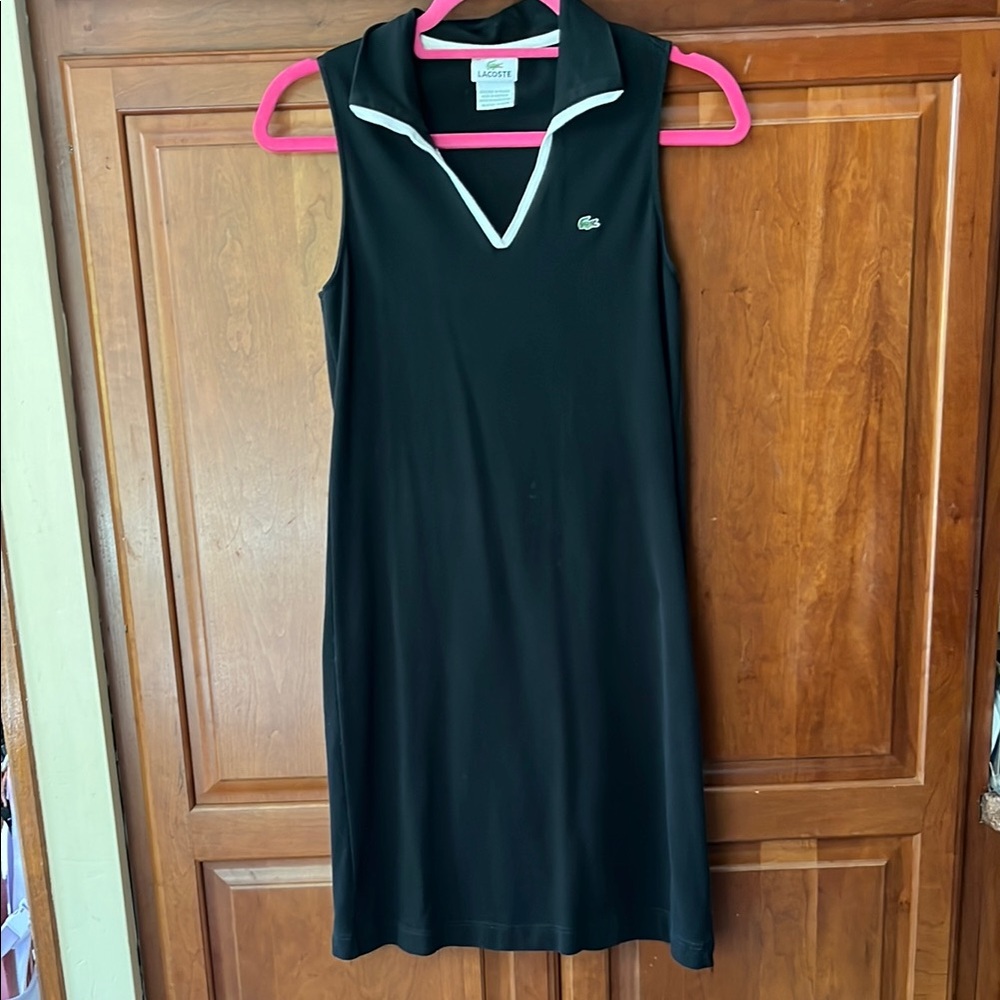 Lacoste Black Sleeveless Polo Dress